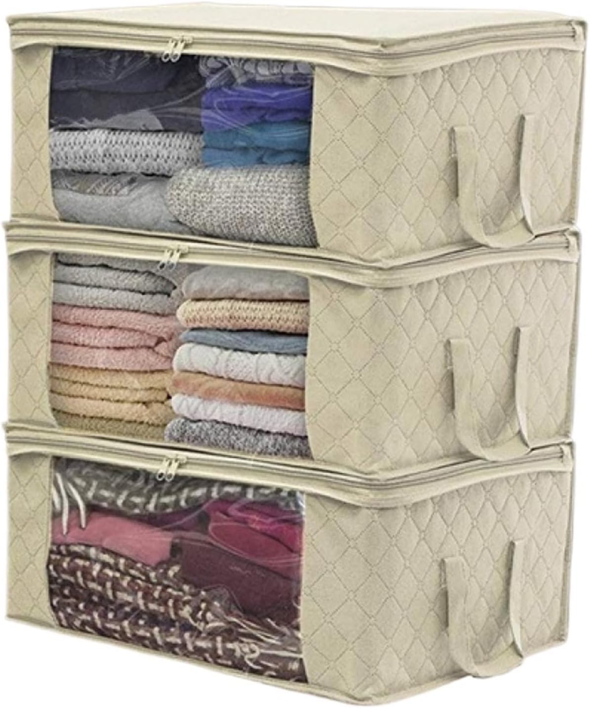 SBTRKT Large Capacity Non-Woven Clothes Quilt Storage Bag Dust-Proof Sweater Blanket Organizer Box Foldable Sorting Pouche Home Storage (Color : Blue, Size : 1pc)