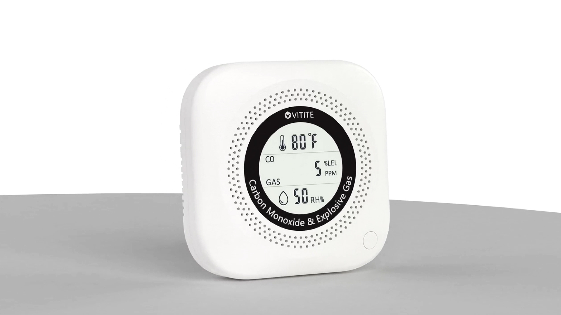 Combination Gas & Carbon Monoxide Detector Plug In 4in1 Natural CO Gas Temp Humidity Detectors With 2.1'' HD Screen & Indicator, Propane, Methane Combustible Gas Alarm,White