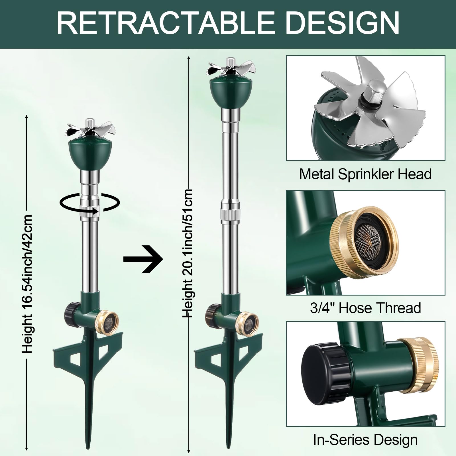 Metall Schlagregner Für Garten - Verstellbarer Rasensprenger Mit Erdspieß