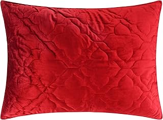Levtex Home Birch Hill - Caserta Quilt - Standard Sham - Arabesque Medallion - Red Velvet - Sham 26x20in. - Reversible - Velvet