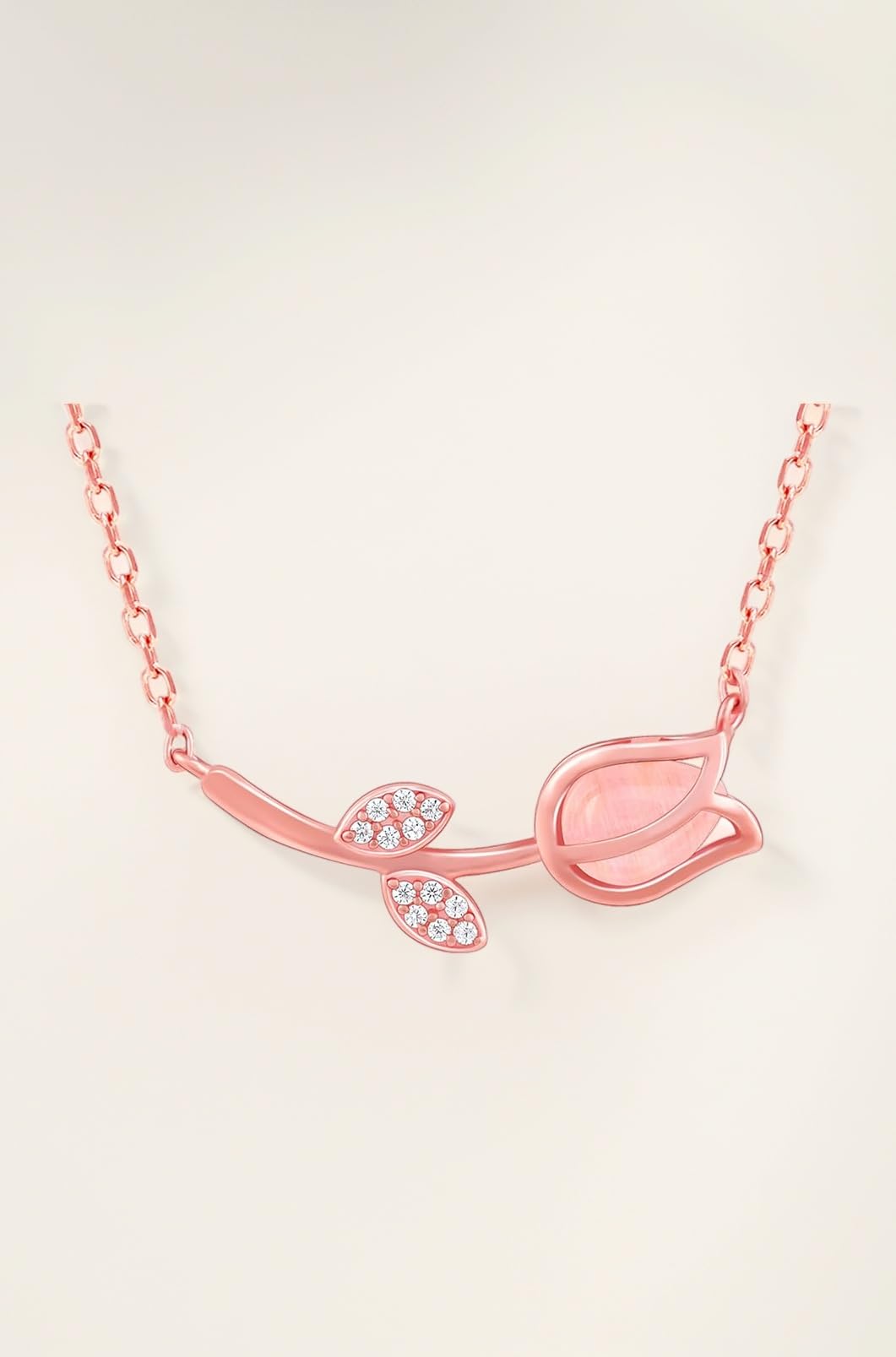 925 Silver Anushka Sharma Rose Gold Pink Quartz Flower Necklace | Gifts for Girlfriend, Gifts for Women and Girls |With Certificate of Authenticity and 925 Stamp | 6 Month Warranty*