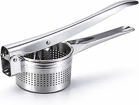 Espremedor de Batata Inox Manual Profissional – Amassador de Batatas e Legumes, Ideal para Purê, Nhoque e Cozinha - Utensílio de Cozinha em Aço Inoxidável