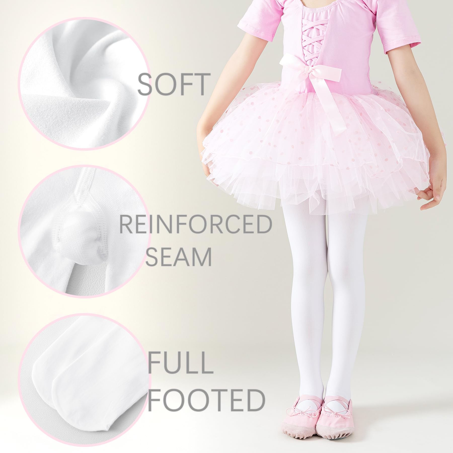 Collant da danza per ragazze collant da ballo per ragazze leggings con piedi per bambini collant ultra morbidi calze bambino