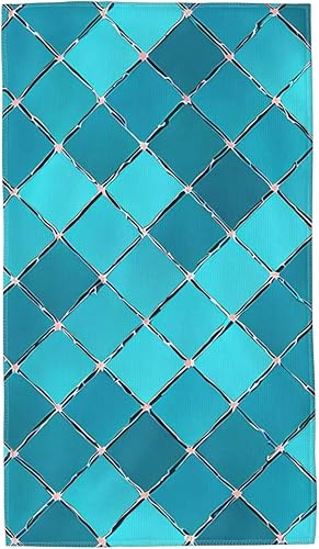 Ouqiuwa Toallas de mano suaves de color azul turquesa de 27.5 x 15.7 pulgadas, toalla de baño fina, regalo de decoración de baño pequeño, multiusos