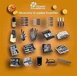 Pradel Excellence - 31123 - Mallette Couteaux de Cuisinier 23 Pièces - Lames Inox - Manches Polypropylène et ABS - Compatibles Lave-Vaisselle - Mallette Rangement - Style Unique - 50 x 28 cm - 7