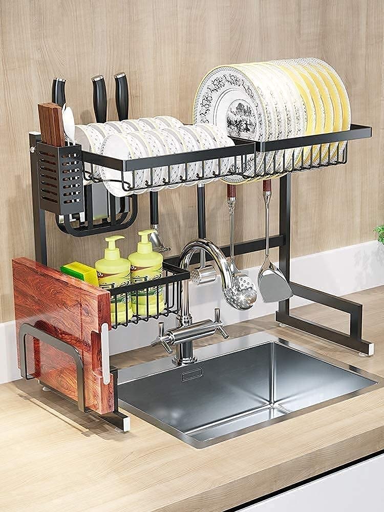 SQMGFA Dish Rack, Drying Rack Drainer Drainers Sink Utensils Holder Cutlery Organizer Drain Bowl Kitchen