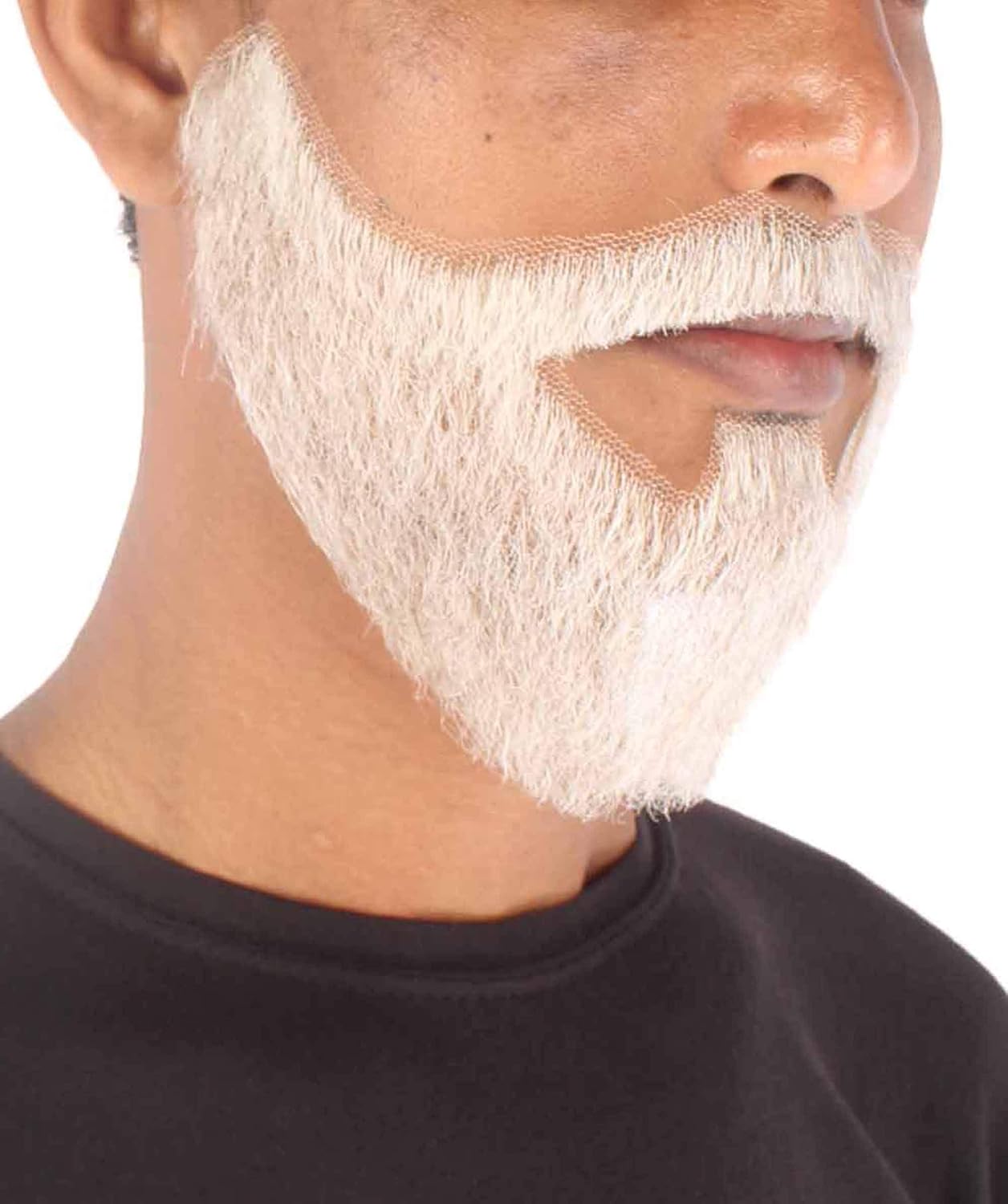 HPO Men's Synthetic Hair Beard Cosplay Facial Hair (Soft White)
