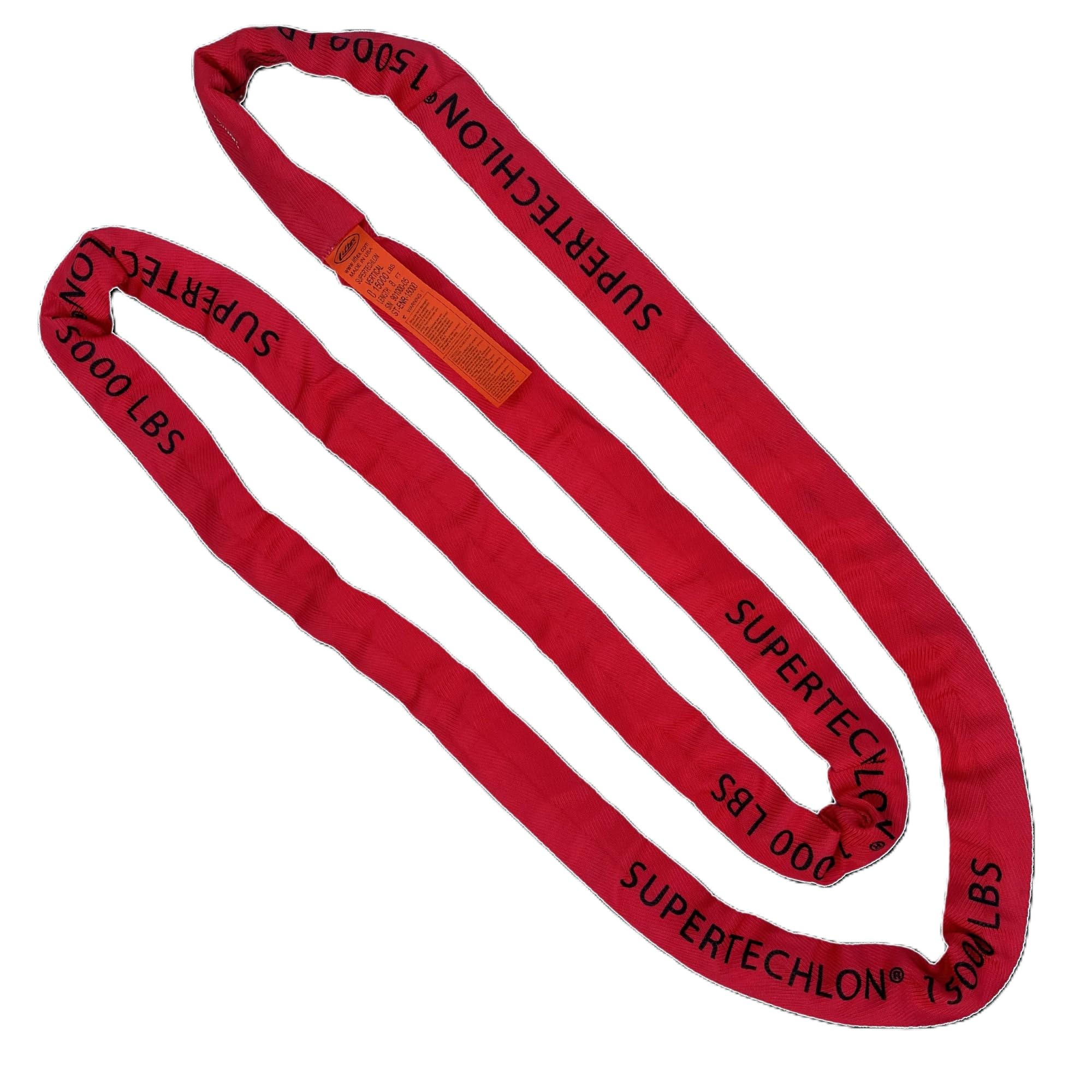 LIFTEX® | Advanced Cover SuperTechlon Round Sling | Red x 14' Endless (V:15000; C:12000; B:30000) | USA Made | Higher Rating | Next-Gen Cover |