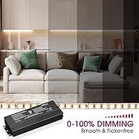 Vista 4 de EMITEVER Controlador LED regulable de 192 W, fuente de alimentación regulable 5 en 1 de 24 V, transformador de CA a CC de 2 canales para luz LED