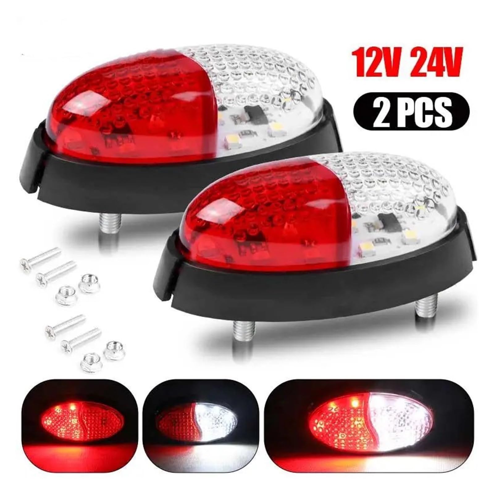 Luces Traseras Luces LED De Posición Lateral De 10-30V Indicadores De Luz Señal De Coche Freno Lámpara Trasera De Advertencia Luces De Liquidación De Camión Automotive Piloto Trasero ( Tamaño : 10pcs