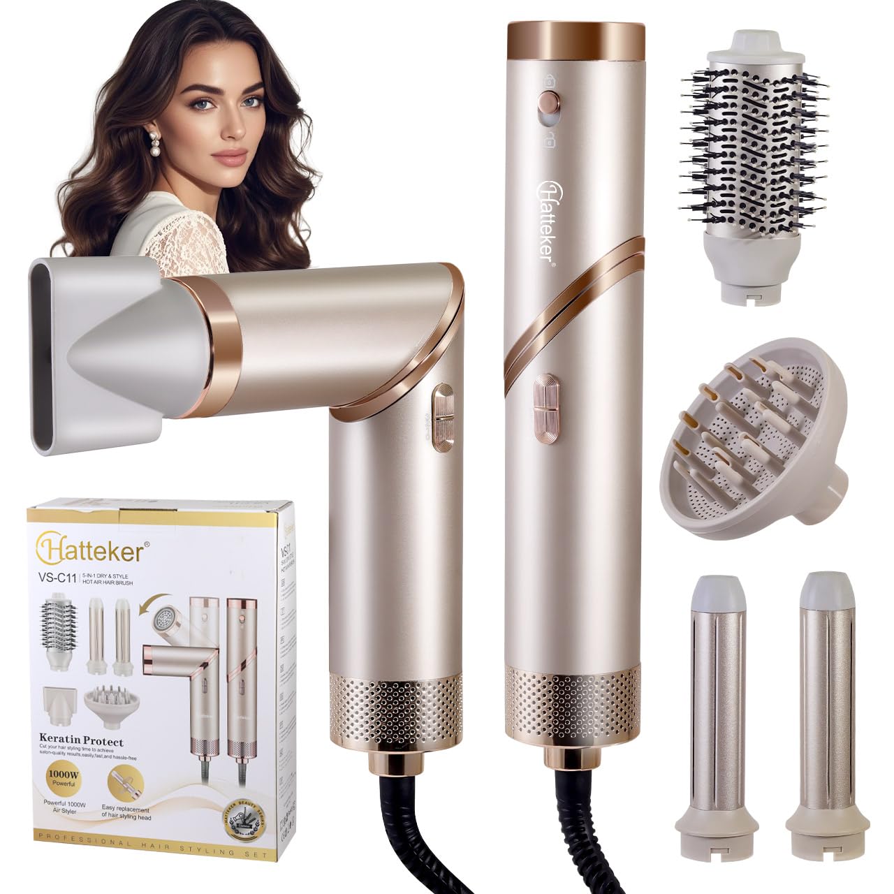 Amazon.com : Hatteker Hair Dryer, Negative Ionic Blow Dryer