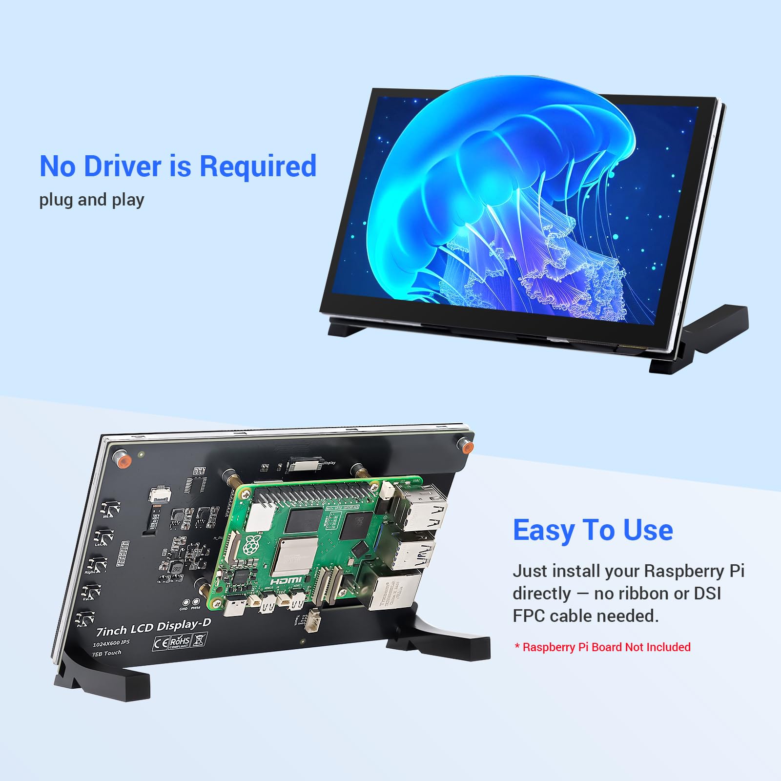 Amazon.co.jp: ELECROW 7インチ タッチスクリーンモニター Raspberry