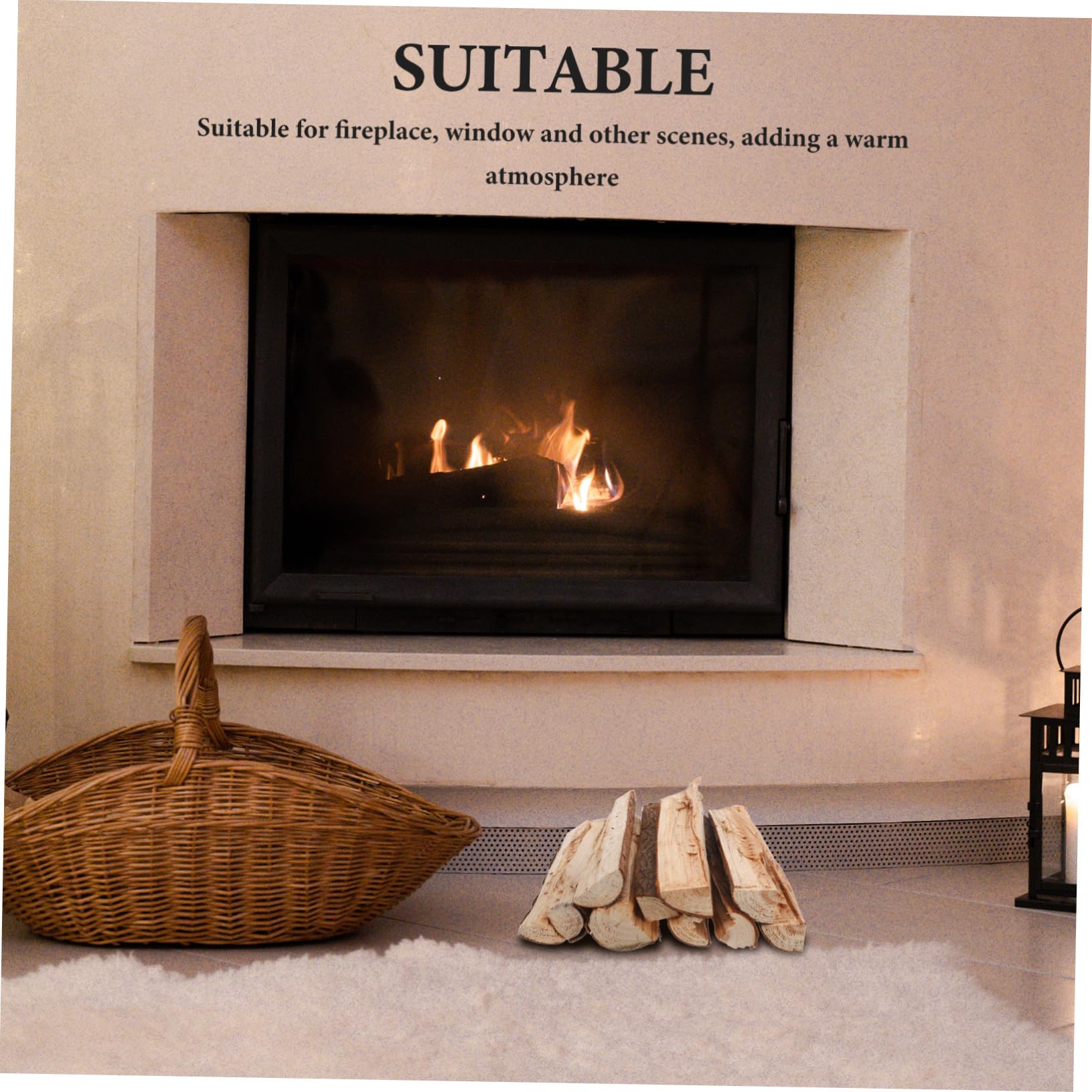 Ciieeo 10Stücke Teiliges Dekorative Holzscheite für Kamin Deko Naturholz für Gemütliche für Innenräume und Lagerfeuerpartys Vielseitige Verwendung und Rustikaler Charme