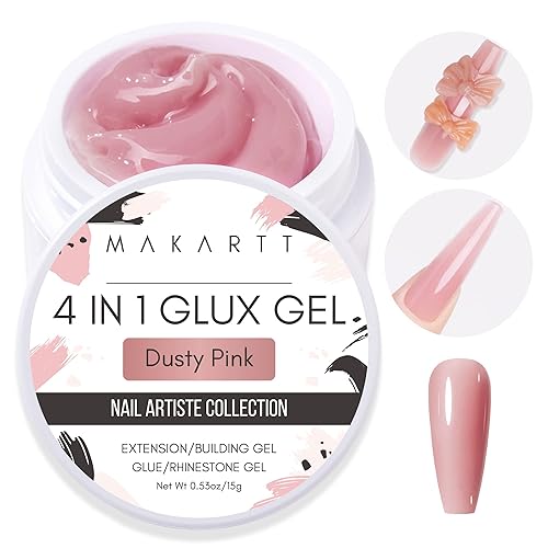 Makartt Arte de uñas de gel 3D Constructor de gel sólido de 0.5 fl oz, no pegajoso para extensión de uñas esculpientes 3D, pegamento UV para puntas