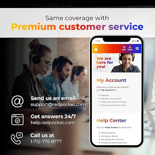 Miniatura 6 de Red Pocket Mobile Plan telefónico con tarjeta SIM gratuita ($30mes) - 10 GB de alta velocidad 5G y 4G LTE, conversaciones y texto ilimitados (CDMA -