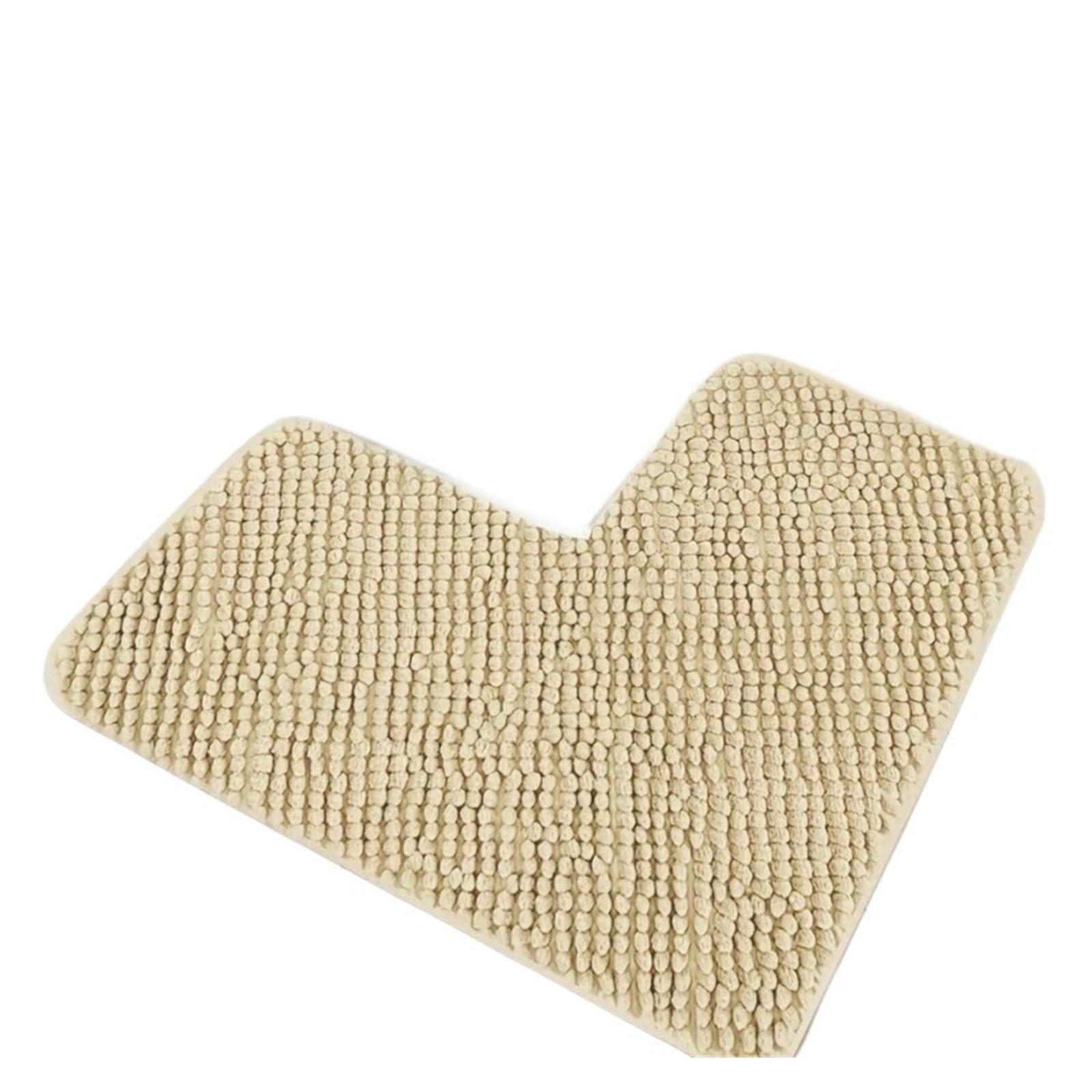 Tappeto Da Bagno A Forma Di L Tappetini da bagno a forma di L in cotone tinta unita, tappetino assorbente antiscivolo for il, tappeto for la casa(Apricot)