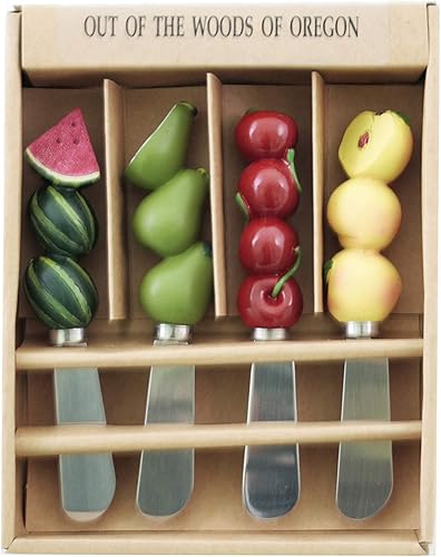 Juego de 4 cuchillos esparcidores de queso - Fruta de verano
