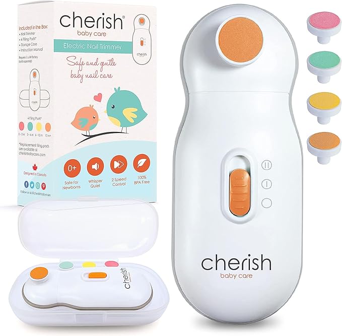 Cherish Baby Care Award-Winning Baby Nail Trimmer Electric - Auto Safety Stop, Electric Nail File Baby Cherish Baby Care Award-Winning Baby Nail Trimmer Electric - Auto Safety Stop, Electric Nail File Baby