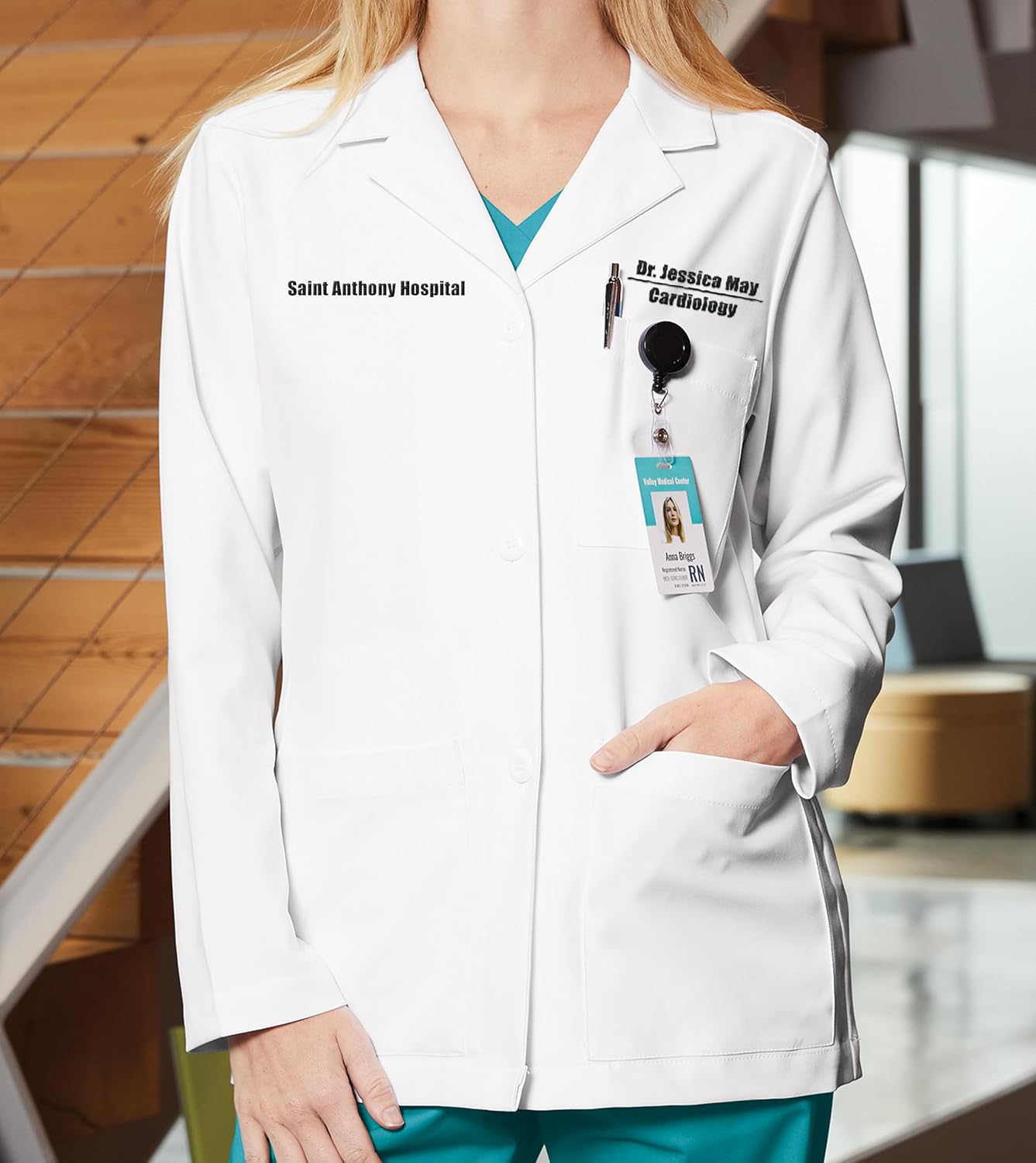 Custom Embroidered Lab Coats for Men & Women Your Name Text Medical Laboratory Scrub Lab Coat