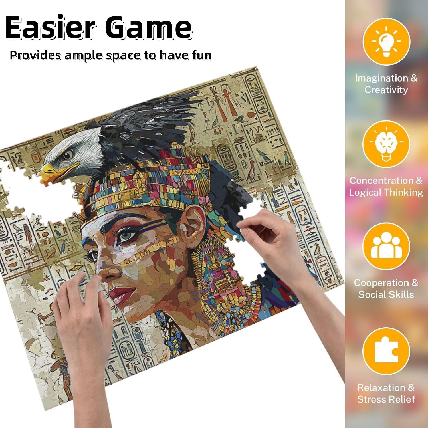 Jigsaw Puzzle, 6000 Pezzi Puzzle Classici, Regina D'Egitto Puzzle Rilassamento Intelligence, Mpossibile Difficile Puzzle Impegnativo per Adulti Puzzle Gioco Familiare, Regalo Amore L'Aquila fr0-1016