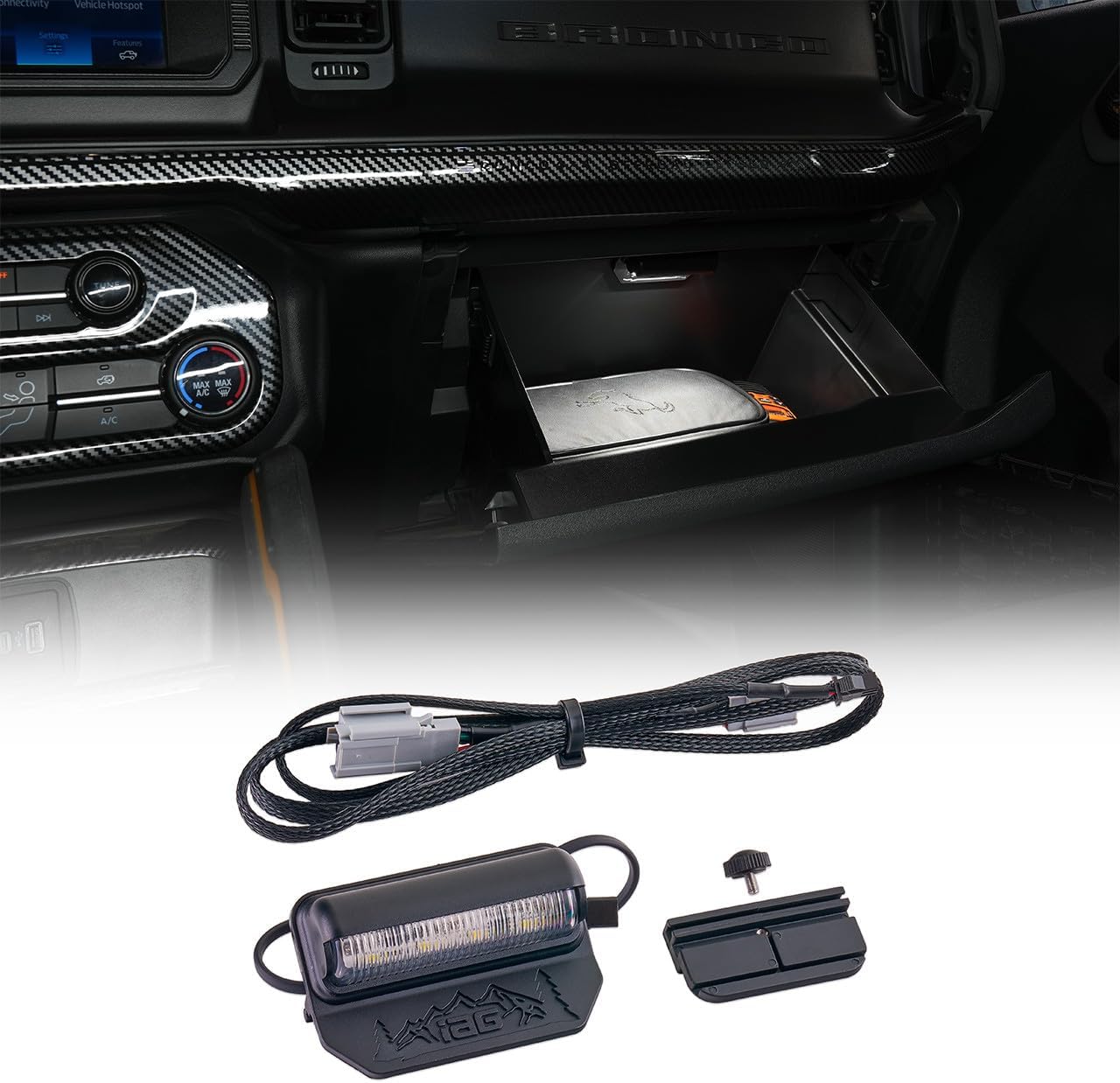 IAG Glove Box LED Light for Ford Bronco 2021+ & Bronco Raptor 2022+ (Not Sport)