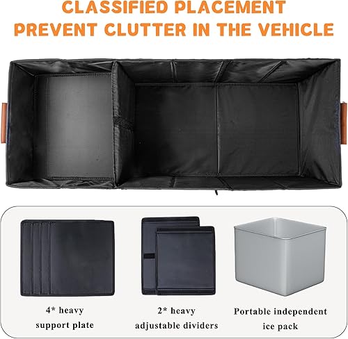 Miniatura 7 de HAMOPY Organizador y almacenamiento para maletero de automóvil con compartimento separado para 1 par de zapatos, resistente con tapa y bolsa