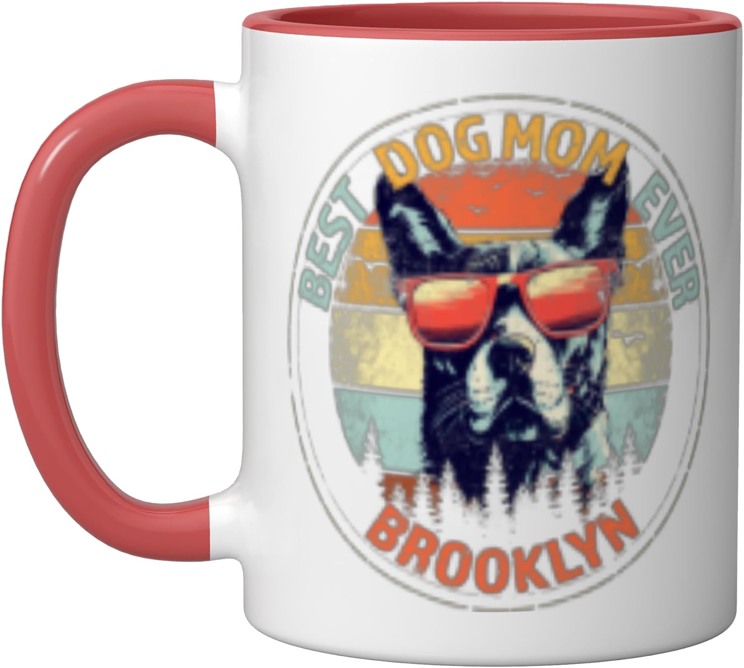 Brooklyn Best Dog Mom Ever Funny Custom Personalized Name Ceramic Mug, White, 15oz image 5