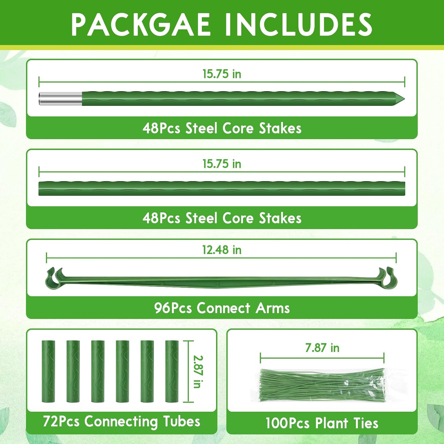 Riare 8 Pack 5.2 FT Tomato Cages for Garden- 63inches Heavy Duty Tomato Stakes and Supports, Adjustable Tall Tomato Plant Support Trellis for Pots, Raised Garden Bed, Climbing Vegetables Plants