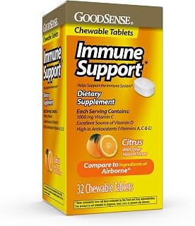 GoodSense Citrus Immune Support Chewable Tablets, 1,000 mg of Vitamin C Per Serving