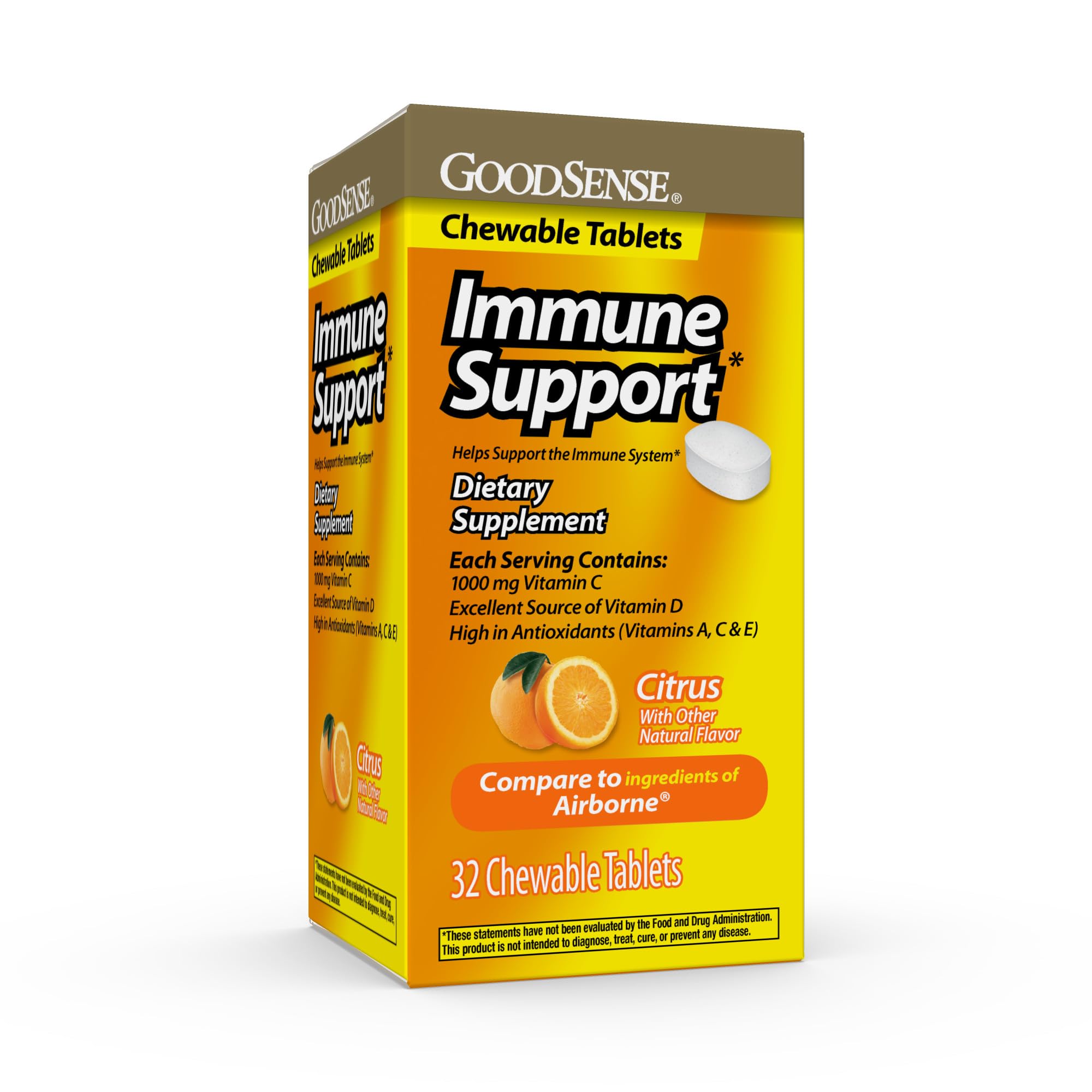Good Sense Citrus Immune Support Chewable Tablets, 32 Count