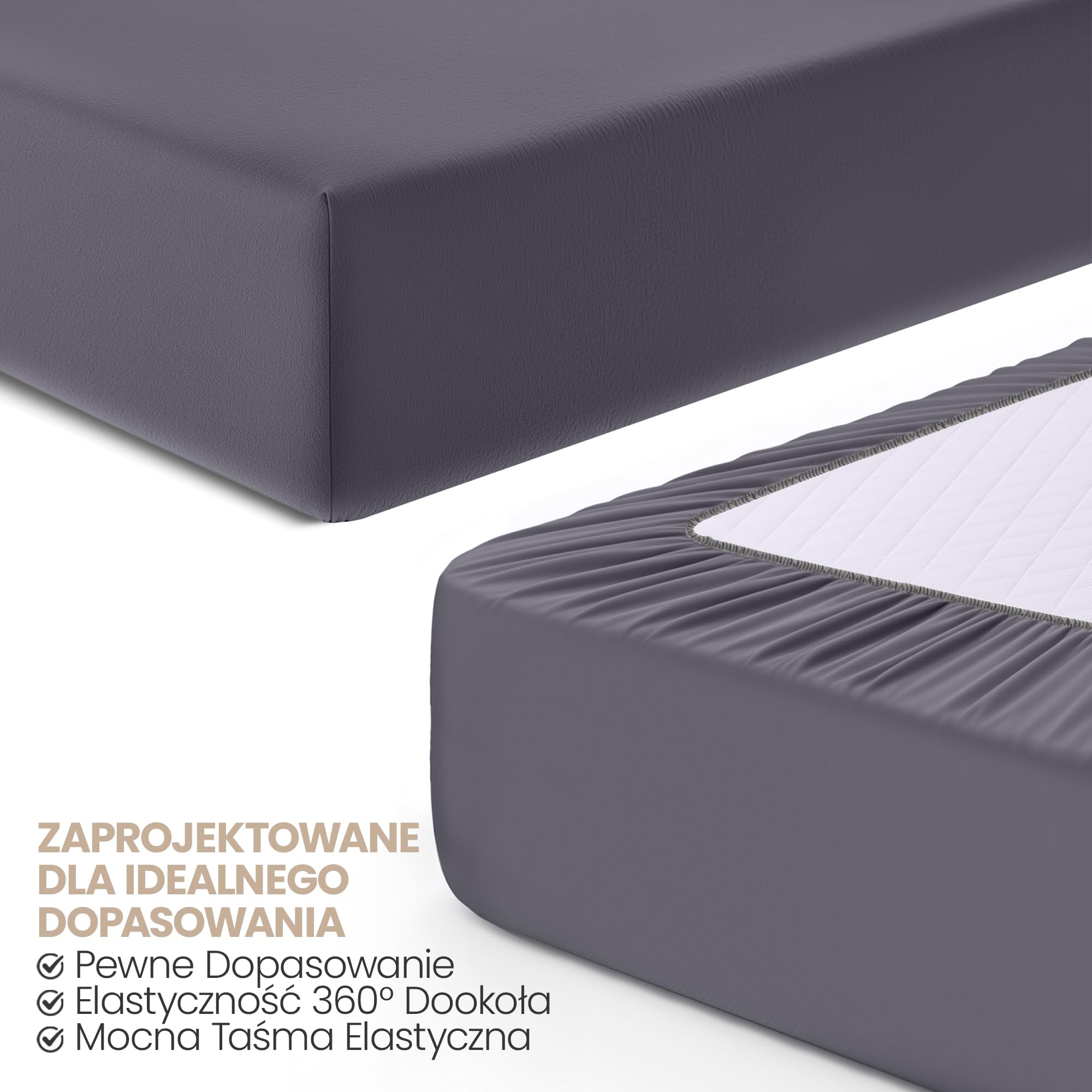 Utopia Bedding - Zestaw 2 prześcieradeł z gumką 140 x 200 cm - Szary - Certyfikat Oeko-Tex - szczotkowane prześcieradło z gumką z mikrofibry - kieszeń 35 cm głębokości