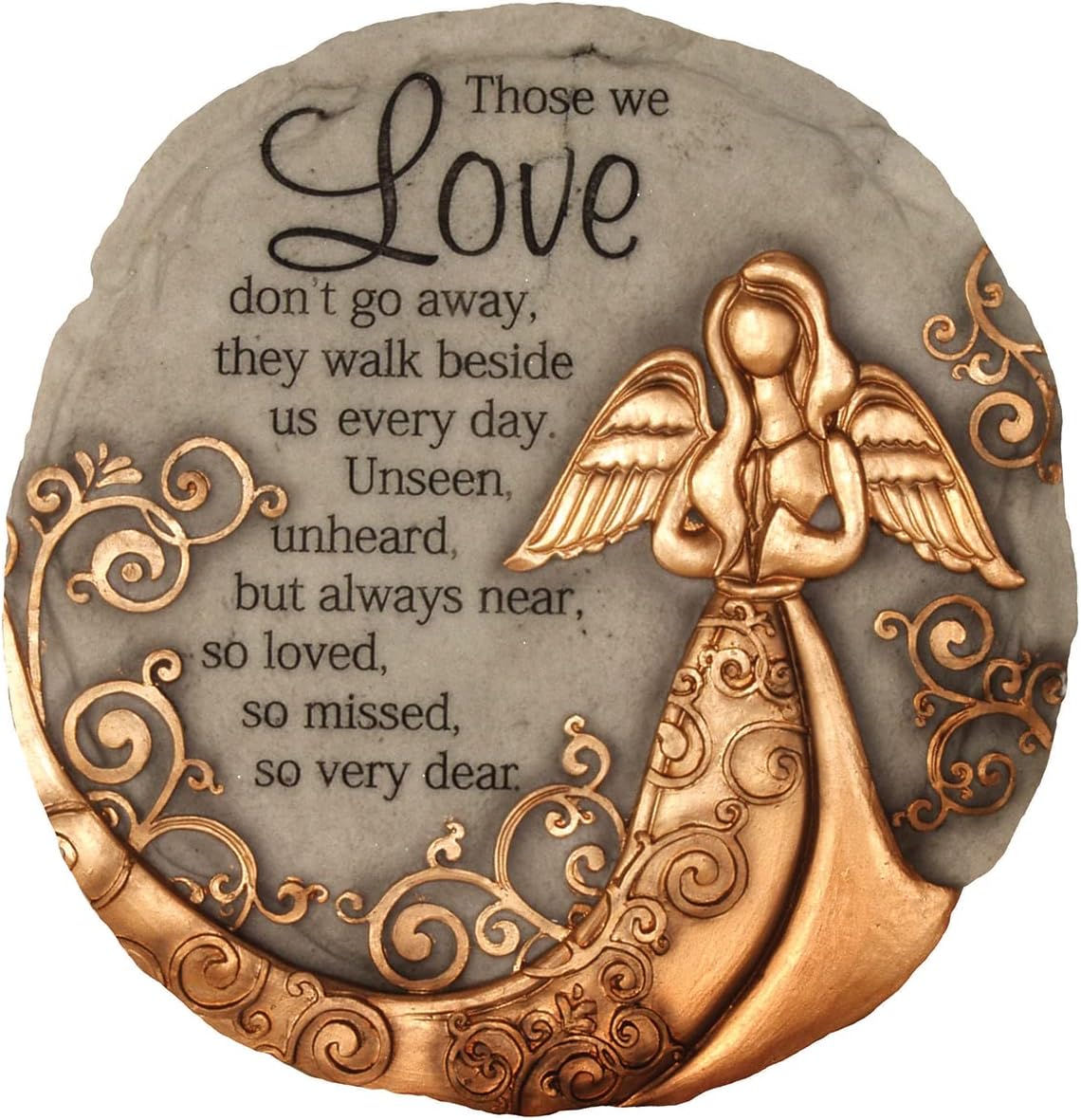 Spoontiques - Garden Décor - Bronze Angel Stepping Stone - Decorative Stone for Garden