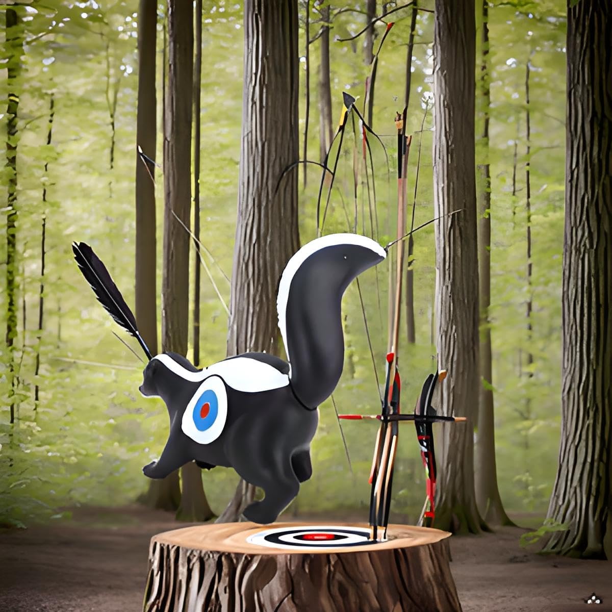 3D Skunk Archery Target - 3D Skunk Targets for Bow Hunting, 3D Skunk Two-Side Cores Shooters Animal for Outdoor Targeting Practice Training, Portable(18.1x6.3x15.7in)