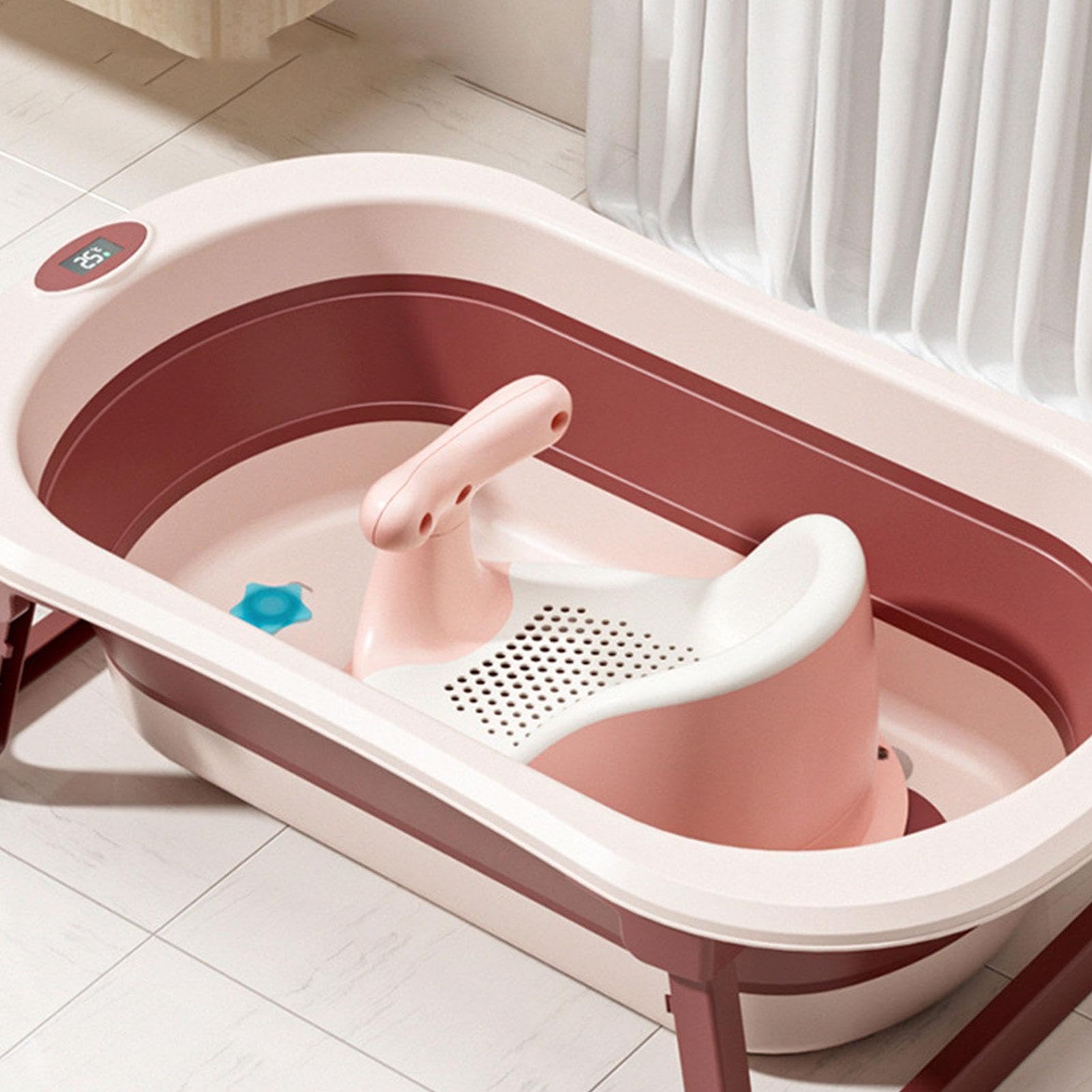 Seggiolino da bagno per neonati – Seggiolino da bagno seduto per bambini | Vasca da bagno con supporto pieghevole | Sedia da doccia rimovibile | Sedia da bagno antiscivolo | Seggiolino da bagno per