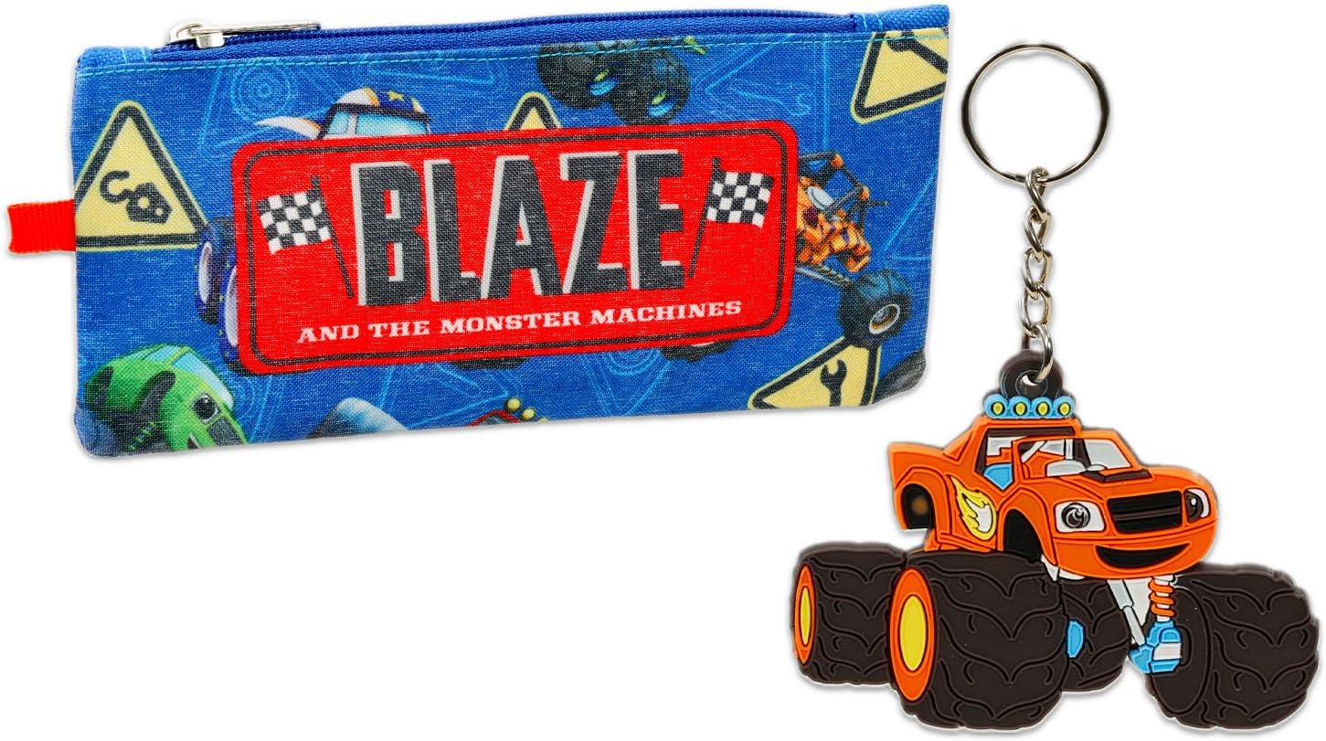 Blaze and the Monster Machines Backpack with Lunch Box for Kids - 5 Pc Bundle with 16" Backpack, Cinch Bag, Lunch Bag, Pencil Holder, Stickers, More | Blaze and the Monster Machines School Bag Set