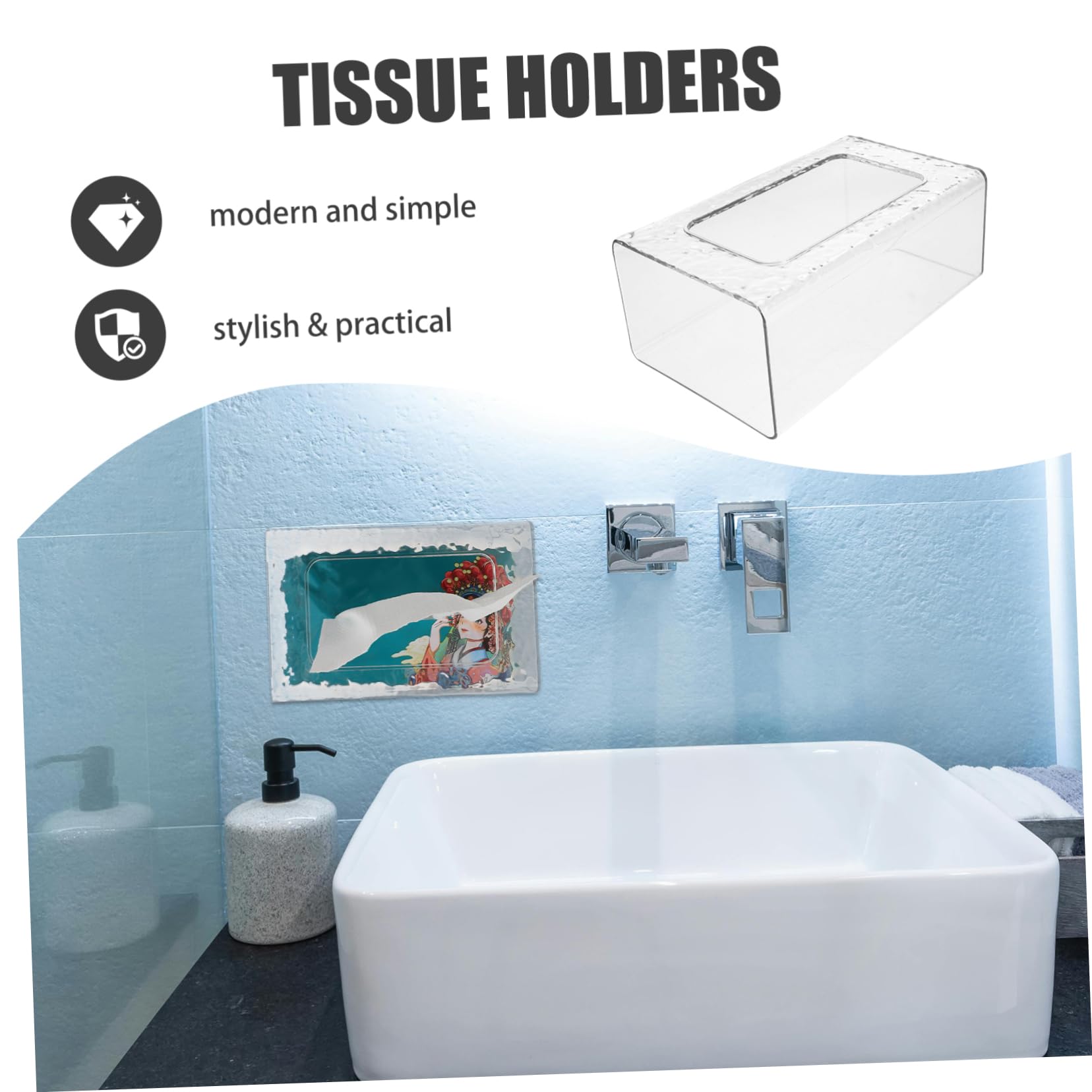 PRETYZOOM 2 Stück Wand Taschentuchbox Badezimmer Papierhandtuchhalter Toilettenpapierspender Feuchttücher Etui Handtuchspender Seidenpapier Boxen Serviettenhalter Servietten