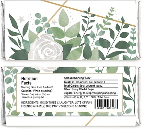Miniatura 2 de Big Dot of Happiness Boho Botanical - Envoltura de barra de caramelo, regalos de fiesta de vegetación - Juego de 24