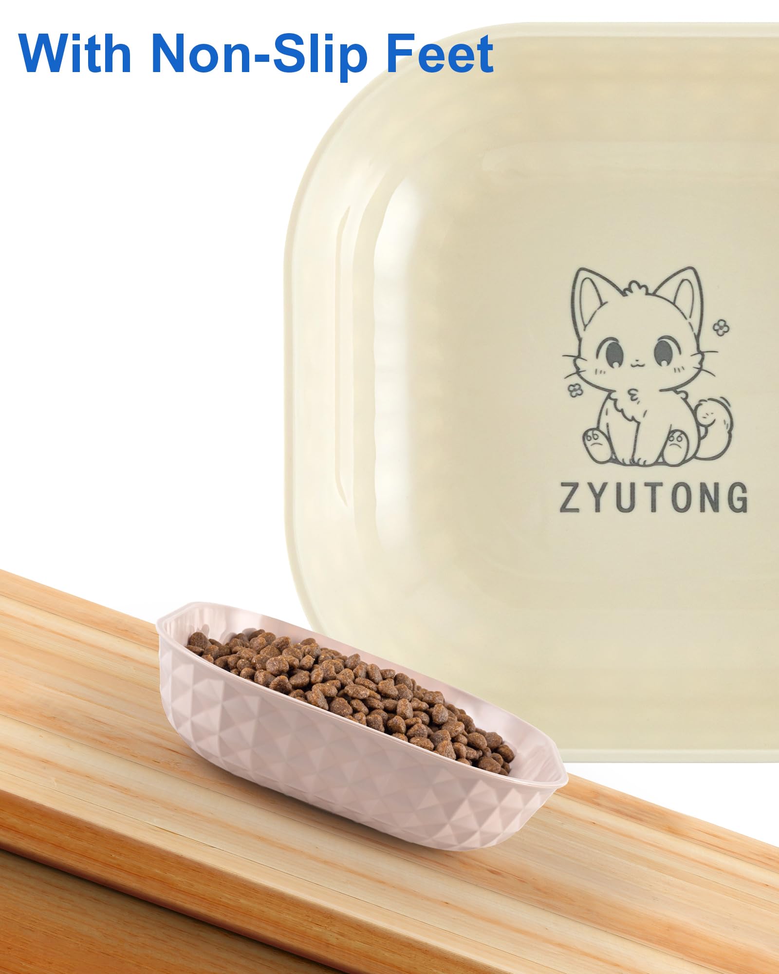 Katzennapf Set Flach – 6 Stück, 14 Cm, Mit Rutschfesten Füßen, Für Nass-/Trockenfutter
