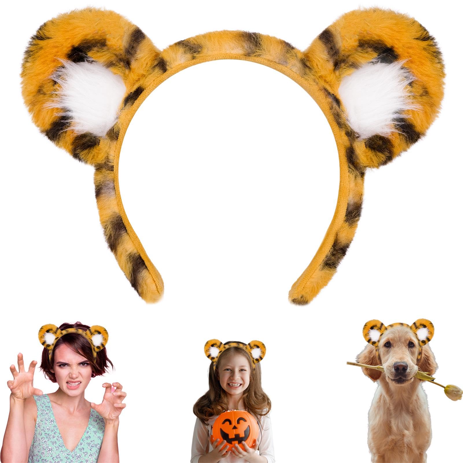 Amazon.com: Beviliu Animals Ear Tiger Ears Headband Realistic