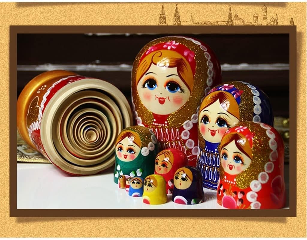 Matryoshka Russian Nesting Dolls 10 Pcs Nesting Dolls Handmade Wooden Russian Matryoshka Home Decor Birthday Gift Happy Gift