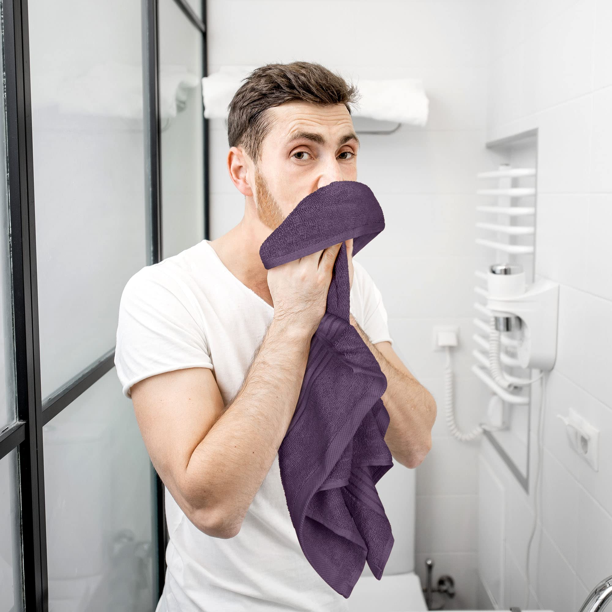 Utopia Towels Asciugamani premium, 100% cotone pettinato filato ad anelli, ultra morbidi e molto assorbenti, 700 g/m², asciugamani extra spessi, 40,6 x 71,1 cm, qualità hotel e spa, 6 pezzi