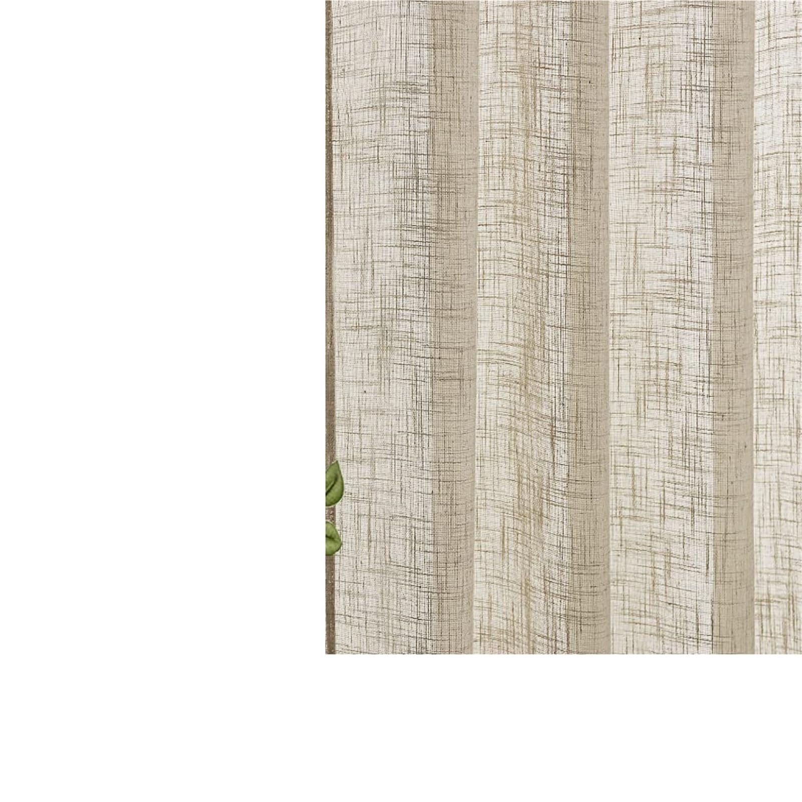 Rideau aspect lin semi-transparent filtrant la lumière pour chambre et salon