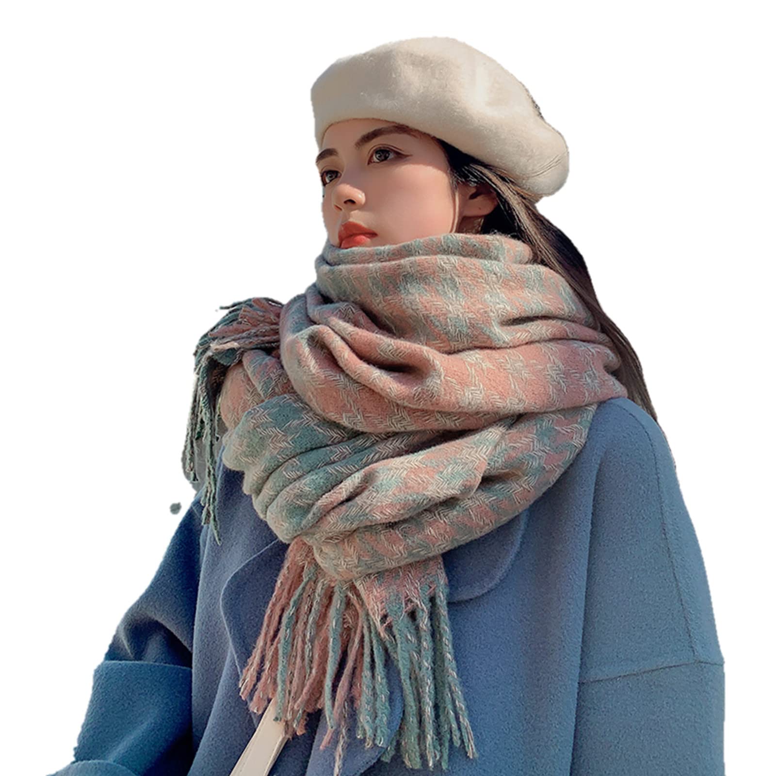 Schal Schal Weiblich Herbst Und Winter All-Match Lange Dicke Warme Schal Plaid Student Hahnentritt