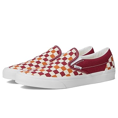 Vans Classic Slip On Checkerboard Skate Shoes Tri Tone Check Red