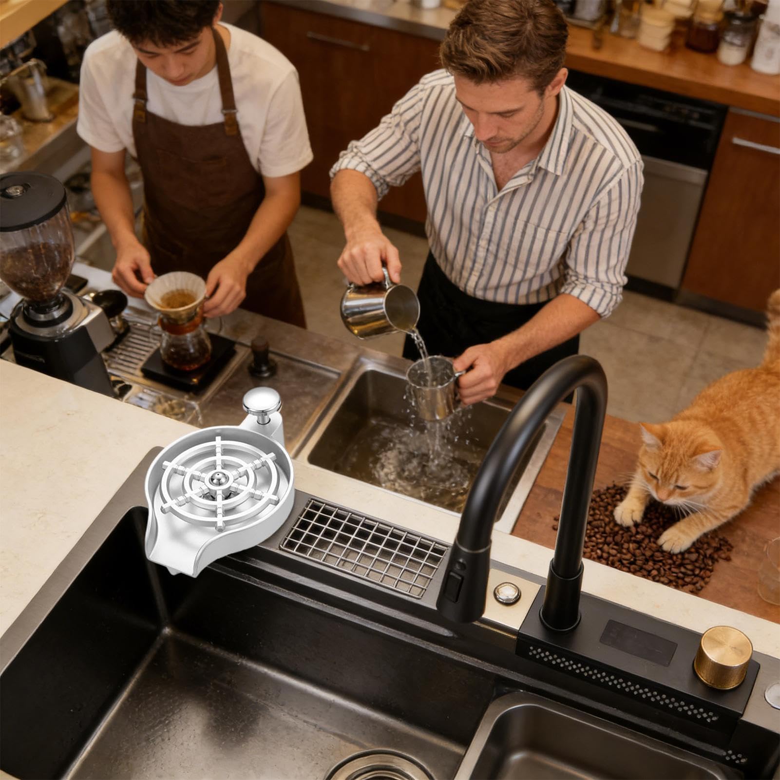 Lavabicchieri Per Lavello Pulitore Per Bottiglie Ad Alta Pressione | Pulitore Bicchieri per Lavello per Ristorante Casa Attivita Commerciale Panificio Bar