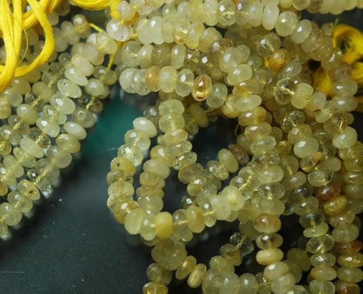 Golden Rutilated Faceted Rondelles 8mm finies les perles ternes pour vos bijoux