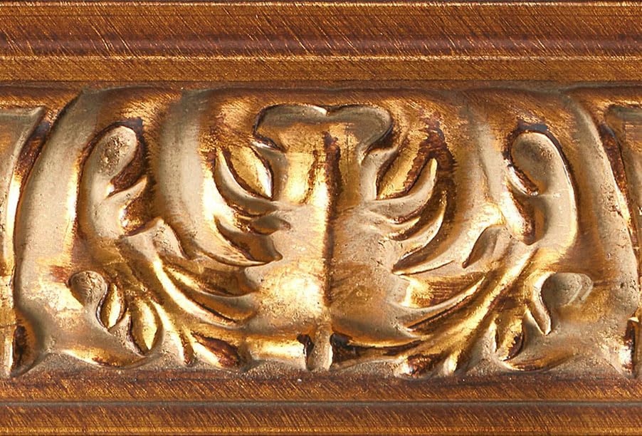 CountryArtHouse Picture Frame Moulding (Wood) 100ft Bundle - Ornate Antique Gold Finish - 3.5