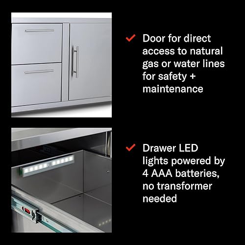 Miniatura 3 de Blaze - Combo de puerta de acceso de acero inoxidable de 32 pulgadas y cajón doble - BLZ-DDC-R-LTSC