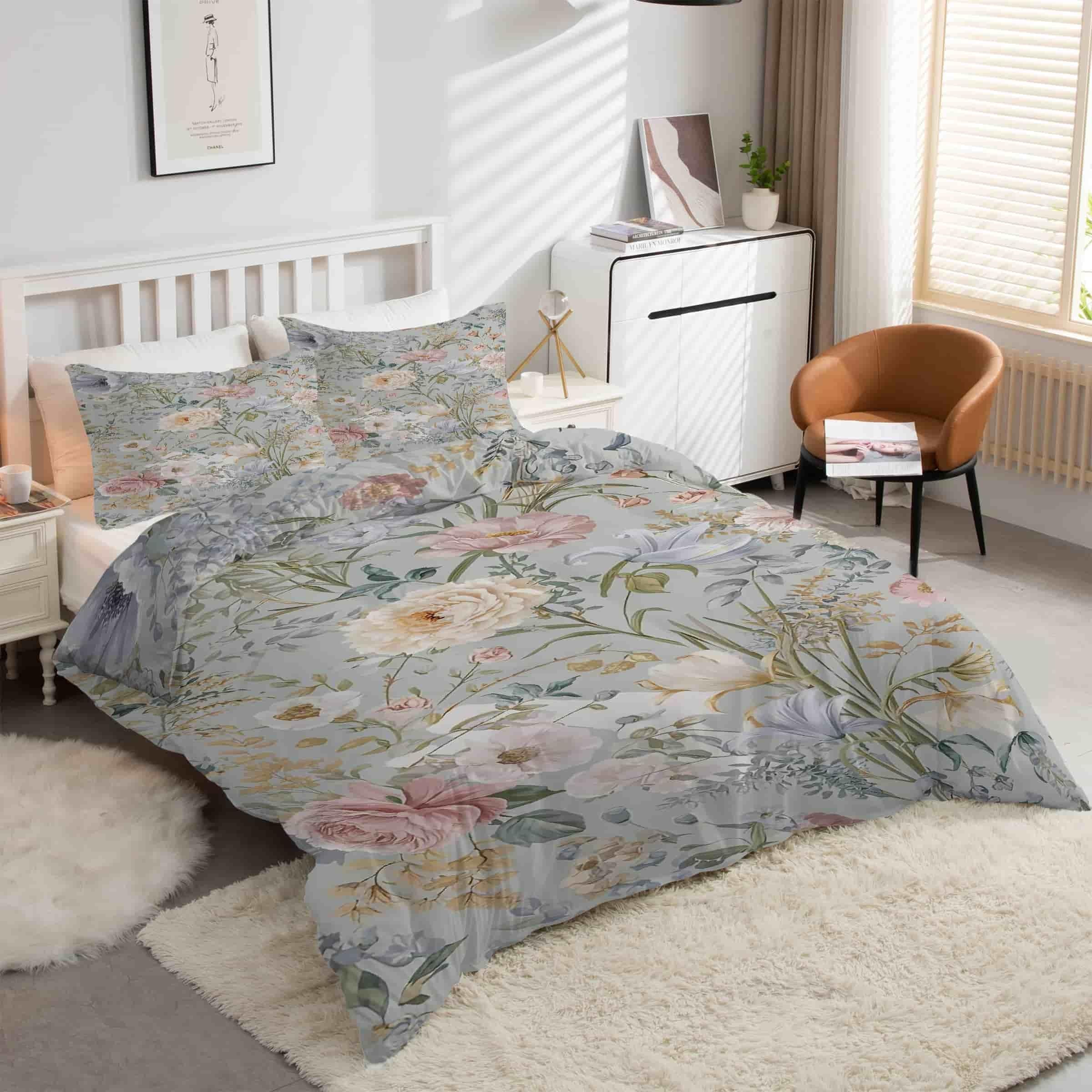 Housse de couette 240x260 douce microfibre avec fermeture éclair
