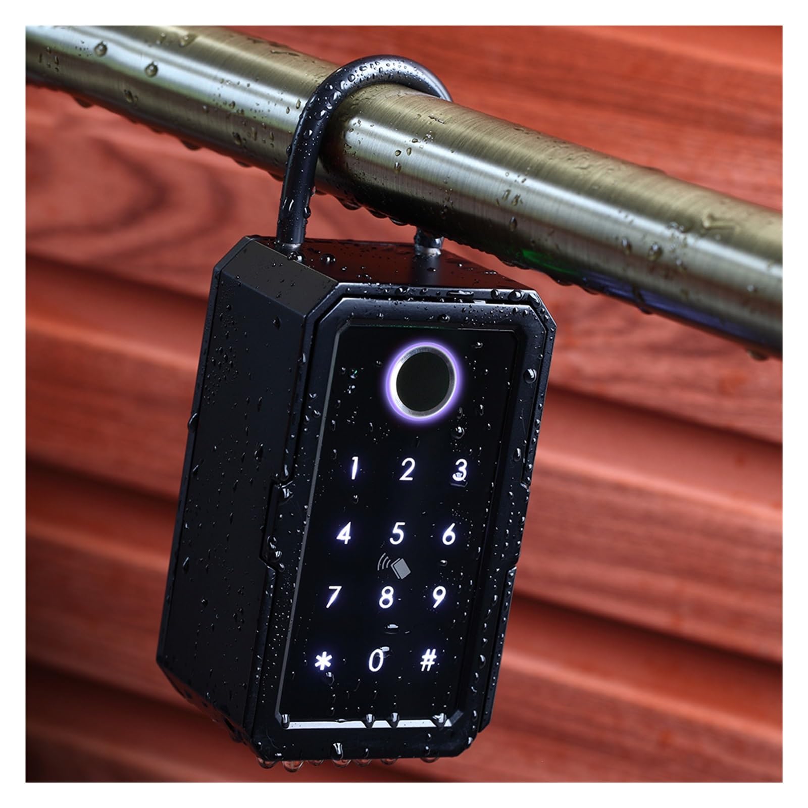 Cassaforte per Chiavi Tuya Smart Key Box Impronta Digitale Custodia sicura Blocco Chiave Cassetta di Sicurezza Digitale Codice Combinato Carta IC Sblocco Porta Noleggio(1 Key Box 1 Gateway)